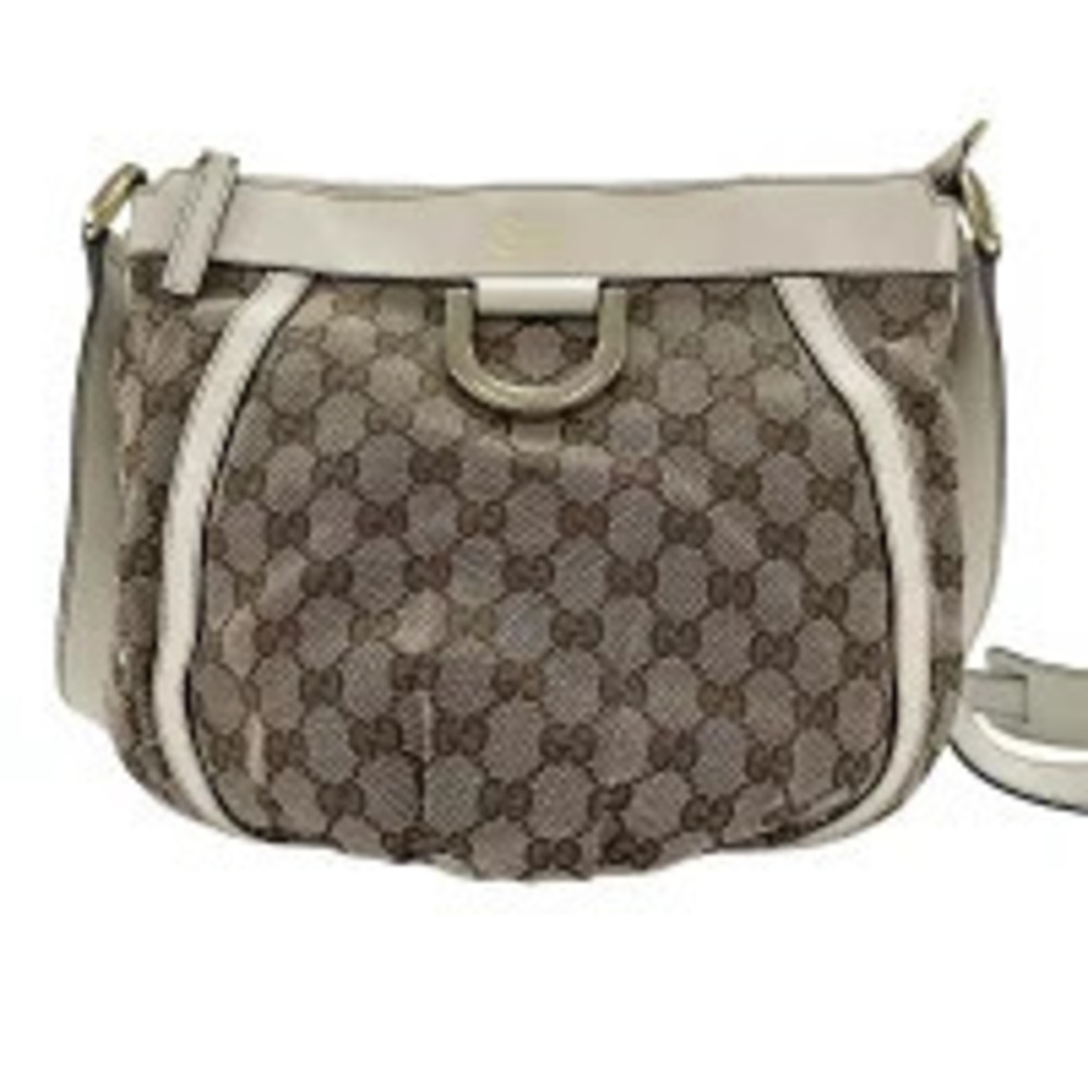 Gucci GG Canvas Abbey Shoulder Bag Beige Cream
